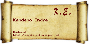 Kabdebo Endre névjegykártya